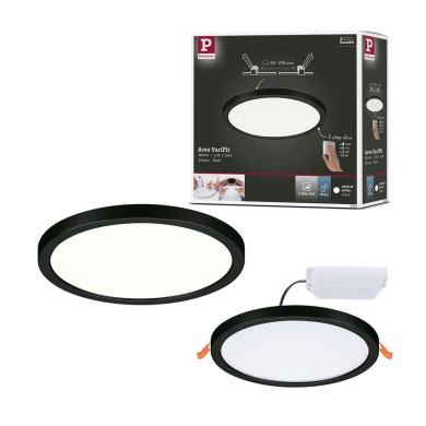 Plafonnier Salle de Bain Areo 13W Noir Rond 4000K dimmable Paulmann 79965