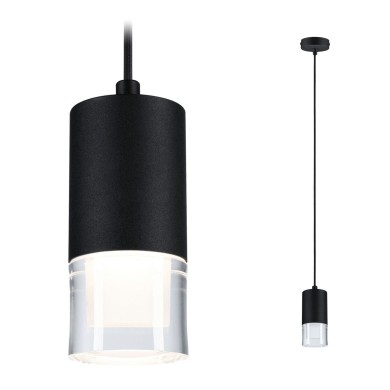 Suspension Salle de Bain Kame 9W Clair, Noir signal Paulmann 79997