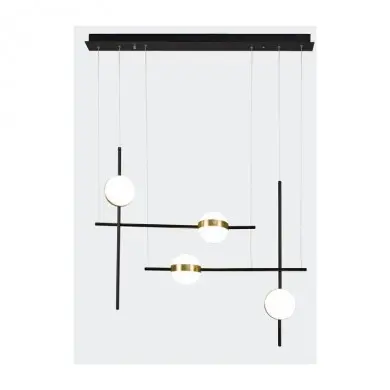 Suspension CUBA Or Noir 32W H140 MAN_7160 7160 Suspension CUBA Or Noir 32W H140 MANTRA 7160