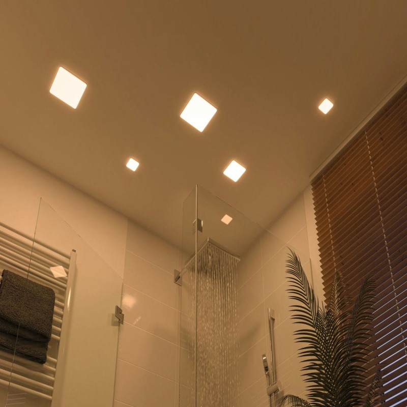 Plafonnier Salle de Bain Veluna 4,5W Satiné Carré 3000K PAU_92393 92393 Plafonnier Salle de Bain Veluna 4,5W Satiné Carré 3000K Paulmann 92393