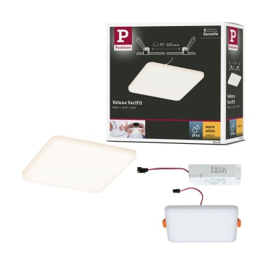 Plafonnier Salle de Bain Veluna 8,5W Satiné Carré Paulmann 92394