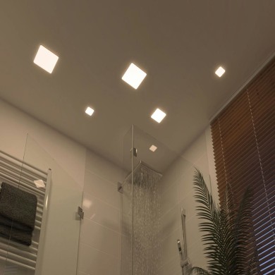 Plafonnier Salle de Bain Veluna 4,5W Satiné Carré 4000K PAU_92396 92396 Plafonnier Salle de Bain Veluna 4,5W Satiné Carré 4000K Paulmann 92396