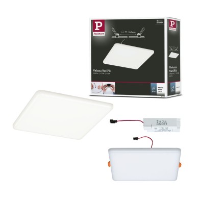 Plafonnier Salle de Bain Veluna 17,5W Satiné Carré Paulmann 92398