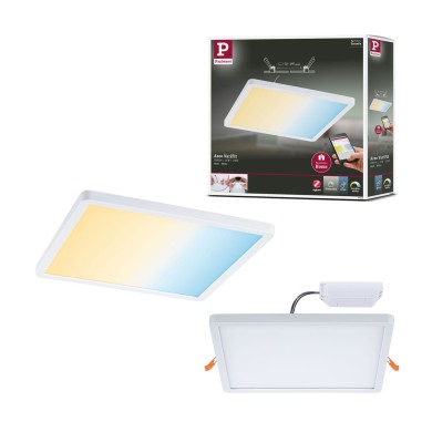 Plafonnier Salle de Bain Areo 16W Blanc Carré 3000 - 6500K Paulmann 93048