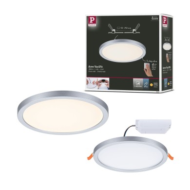 Plafonnier Salle de Bain Areo 13W Chrome mat Rond 3000K dimmable Paulmann 93051