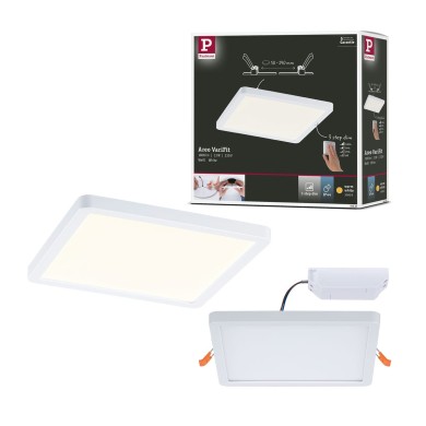 Plafonnier Salle de Bain Areo 13W Blanc Carré 3000K dimmable Paulmann 93053