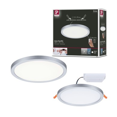 Plafonnier Salle de Bain Areo 13W Chrome mat Rond 4000K dimmable Paulmann 93057