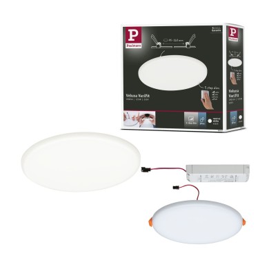 Plafonnier Salle de Bain Veluna 17,5W Satiné Rond 4000K dimmable Paulmann 93067