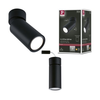 Plafonnier Turnal Coin 6W Coin Noir mat Paulmann 93089