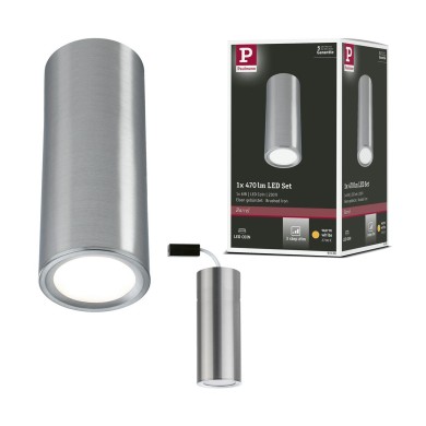 Plafonnier Barrel 6W Acier brossé Paulmann 93106