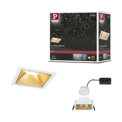 Spot Salle de Bain Cole 6W Coin Blanc, Doré mat H5,6 Paulmann 93132