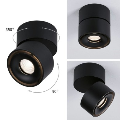 Plafonnier Spircle 8W Noir mat Paulmann 93371