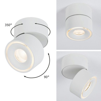 Plafonnier Spircle 8W Blanc dépoli Paulmann 93373