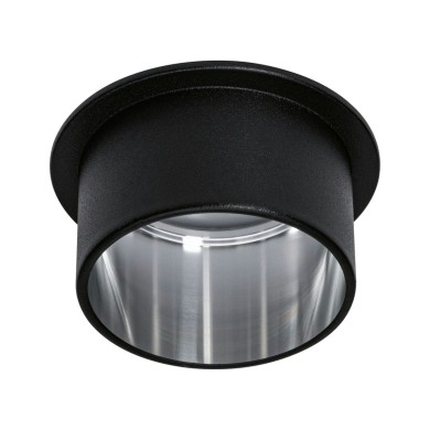 Spot Salle de Bain Gil 6W Coin Noir mat, Acier brossé Paulmann 93382