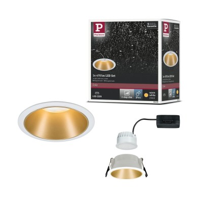 Spot Salle de Bain Cole 6W Coin Blanc, Doré mat Paulmann 93405