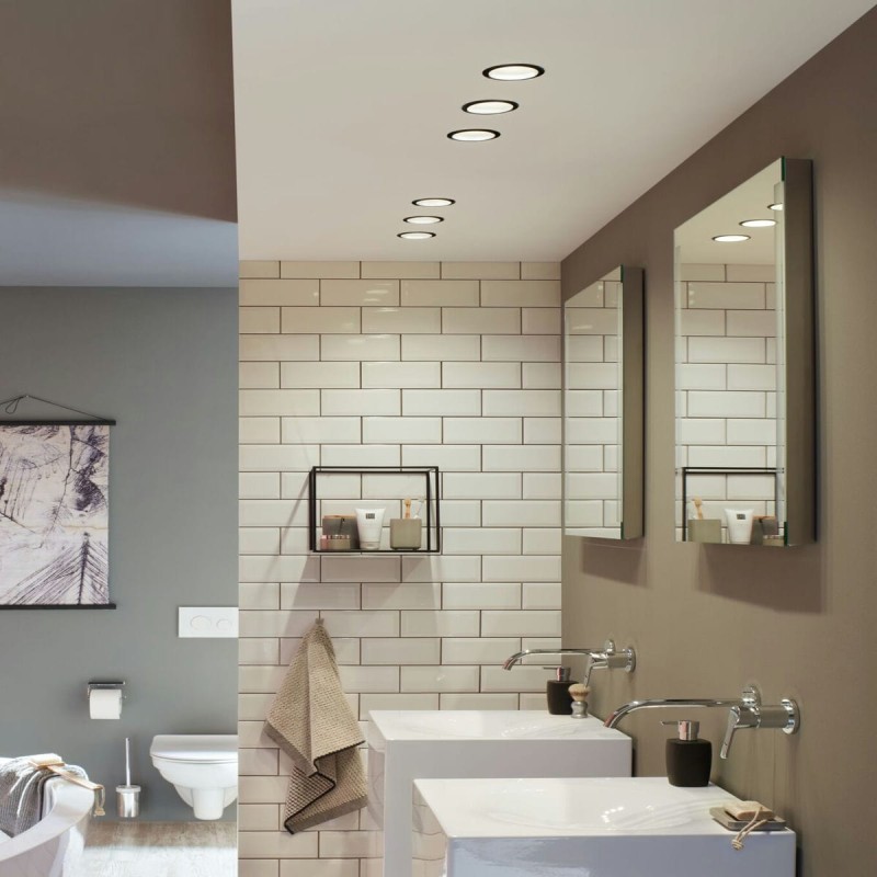 Spot Salle de Bain Cole 6W Coin Noir, Argent mat PAU_93407 93407 Spot Salle de Bain Cole 6W Coin Noir, Argent mat Paulmann 93407