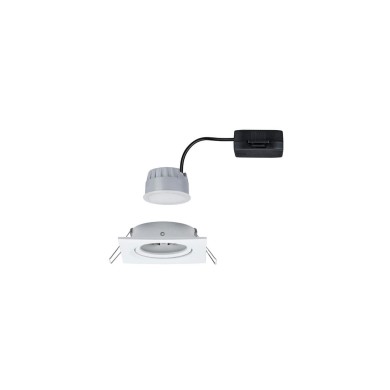 Spot Nova 6W Coin Blanc dépoli Carré 2700K dimmable Paulmann 93489