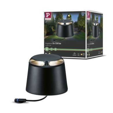 Spot Extérieur Plug 2x3,3W Anthracite H15,5 Paulmann 93917
