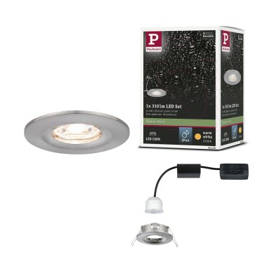 Spot Salle de Bain Nova Mini 4W Coin Acier brossé Paulmann 94300