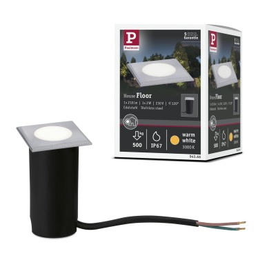 Spot Extérieur House 2W Acier inoxydable brossé Carré 3000K Paulmann 94366