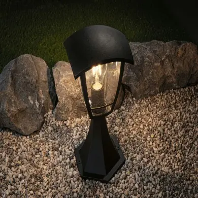 Borne Potelet Extérieur Non Curved 12W MAX E27 Clair, Noir Paulmann 94393