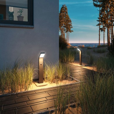 Borne Potelet Extérieur Kulma 7,5W Anthracite 3000K détecteur mouvement crépusculaire Paulmann 94747