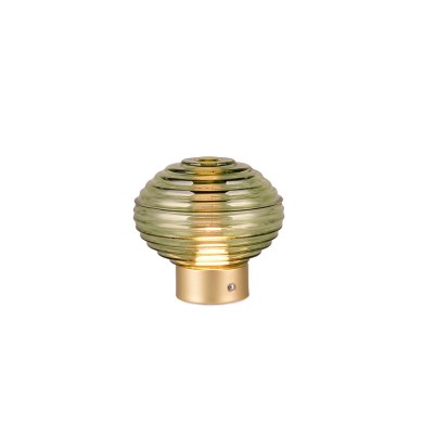Lampe de table EARL 1x2W LED Laiton mat verre vert  R57771115