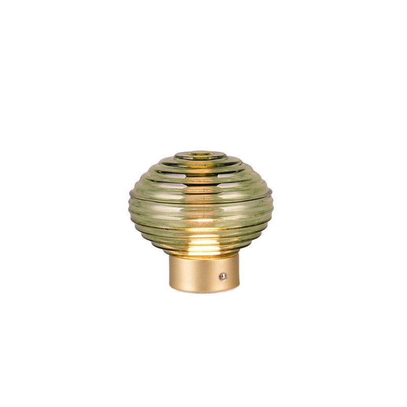 Lampe de table EARL 1x2W LED Laiton mat verre vert TRI_R57771115 R57771115 Lampe de table EARL 1x2W LED Laiton mat verre vert R57771115