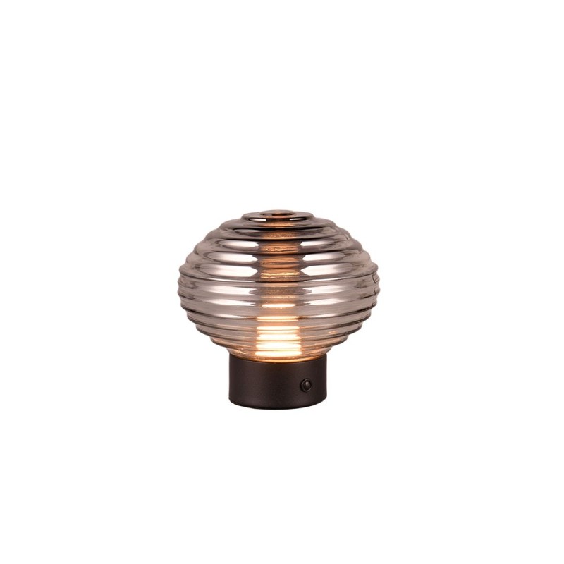 Lampe de table EARL 1x2W LED Noir mat verre fumé TRI_R57771154 R57771154 Lampe de table EARL 1x2W LED Noir mat verre fumé R57771154