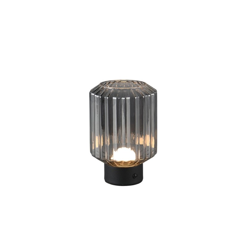 Lampe de table LORD 1x2W LED Noir mat verre fumé TRI_R57761154 R57761154 Lampe de table LORD 1x2W LED Noir mat verre fumé R57761154