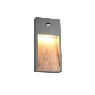 Applique Extérieur SALMON 1x11W LED Imitation bois détecteur de mouvement  246969135