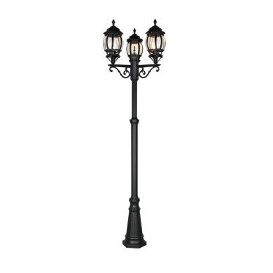 Lampadaire Extérieur ELVO 3x60W E27 Noir mat  406960332