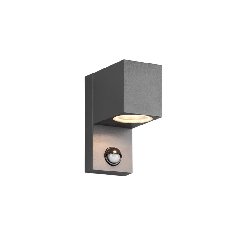 Applique Extérieur ROYA 1x35W GU10 Anthracite H16 carré détecteur mouvement  214269142