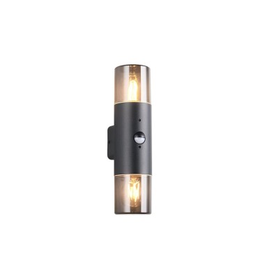 Applique Extérieur HOOSIC 2x28W E27 Noir mat Haut et bas, détecteur de mouvement  222260232