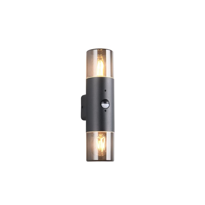Applique Extérieur HOOSIC 2x28W E27 Noir mat Haut et bas, détecteur de mouvement  222260232