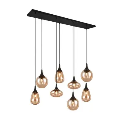 Suspension LUMINA 8x40W E14 Noir mat TRIO LIGHTING 317000813