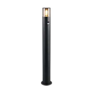 Potelet Extérieur HOOSIC 1x28W E27 Noir mat H80 Détecteur de mouvement  422260132