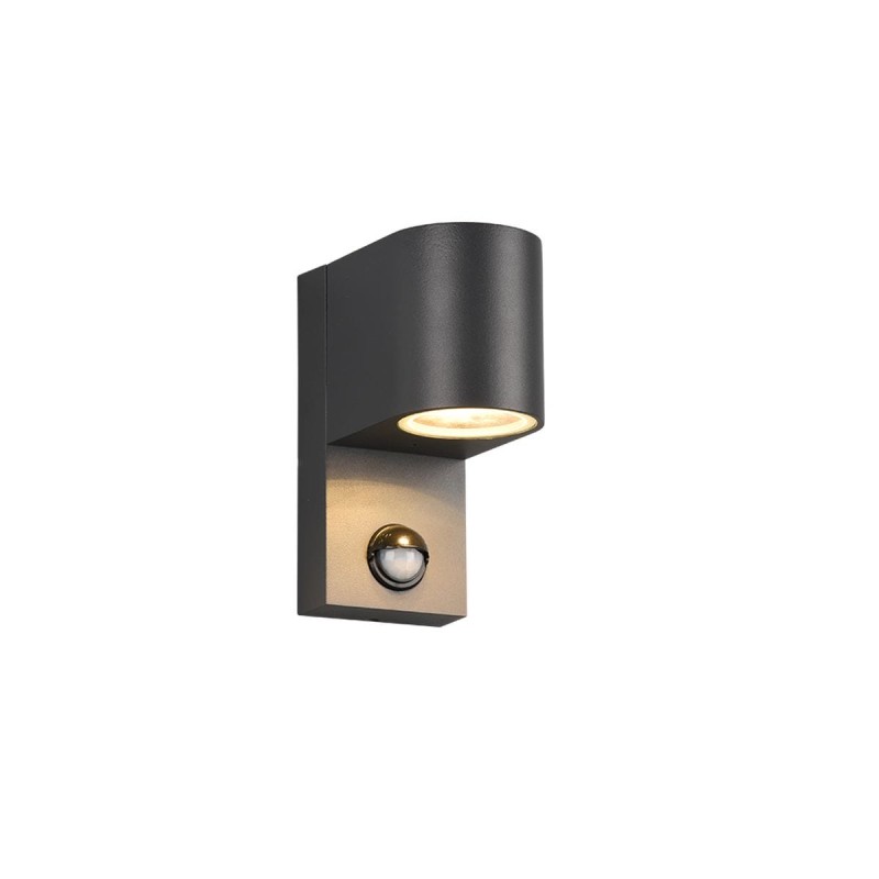 Applique Extérieur ROYA 1x35W GU10 Anthracite H16 rond détecteur mouvement TRI_214260142 214260142 Applique Extérieur ROYA 1x35W GU10 Anthracite H16 rond détecteur mouvement 214260142