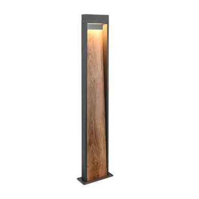 Potelet Extérieur SALMON 1x11W LED Imitation bois H100 TRIO LIGHTING 446960135