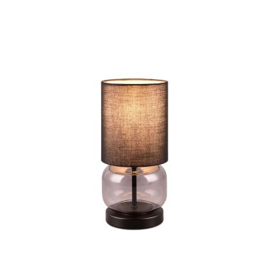 Lampe de table ELIO 1x40W E27 Noir mat verre fumé  517800154
