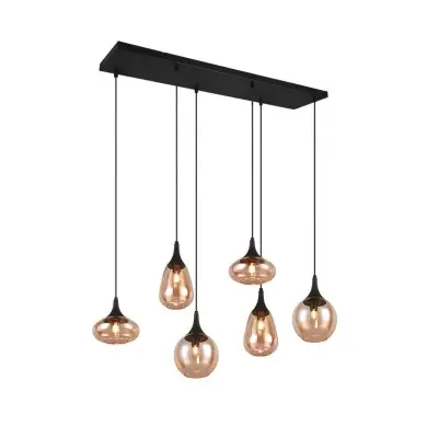 Suspension LUMINA 6x40W E14 Noir mat TRIO LIGHTING 317000613