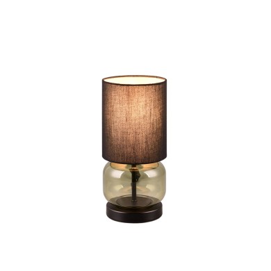 Lampe de table ELIO 1x40W E27 Noir mat verre verdatre  517800115