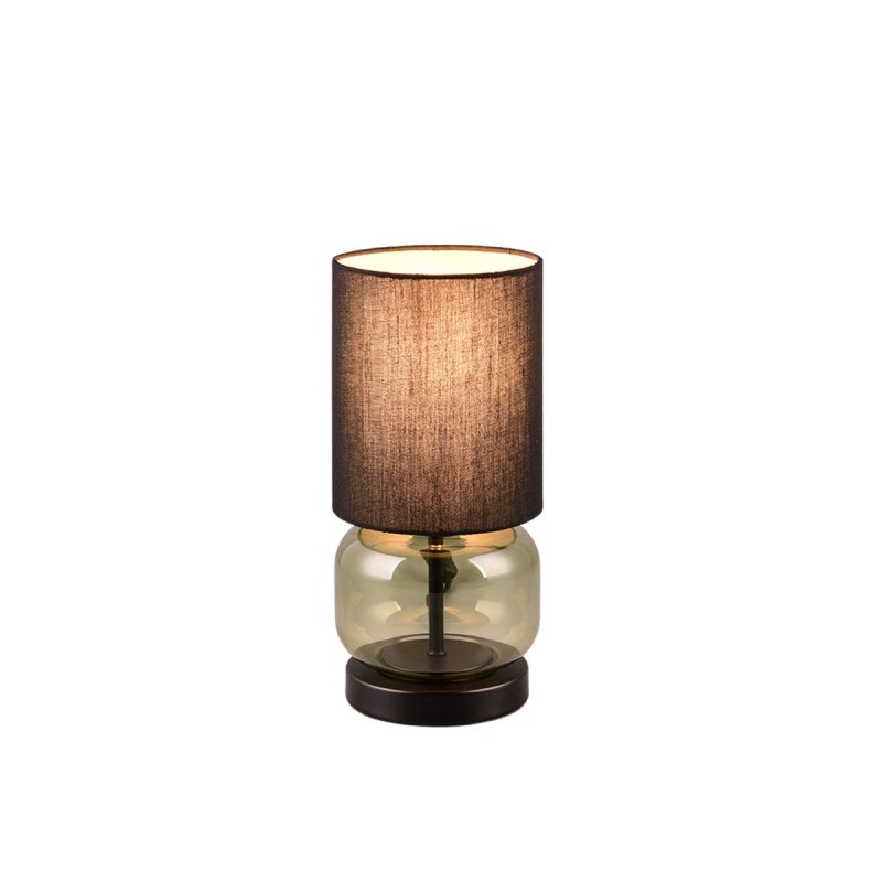 Lampe de table ELIO 1x40W E27 Noir mat verre verdatre  517800115