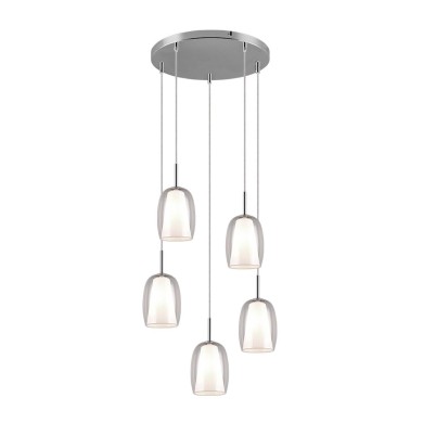 Suspension BARRET 5x10W E14 Chrome TRIO LIGHTING 317530506
