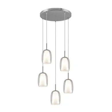 Suspension BARRET 5x10W E14 Chrome TRIO LIGHTING 317530506