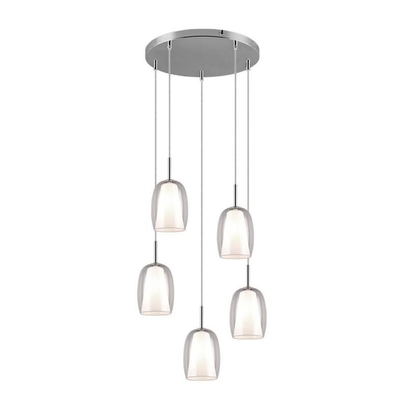 Suspension BARRET 5x10W E14 Chrome TRIO LIGHTING 317530506
