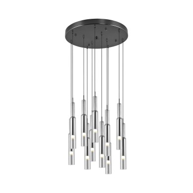 Suspension LUCENT 11x3W LED Noir-chrome rond TRIO LIGHTING 344531120