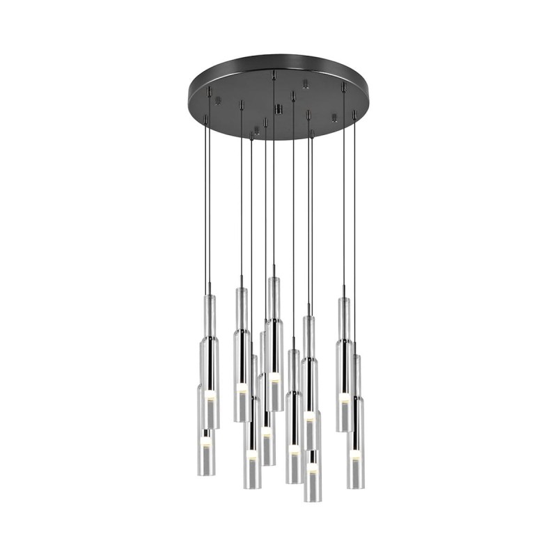 Suspension LUCENT 11x3W LED Noir-chrome rond TRIO LIGHTING 344531120