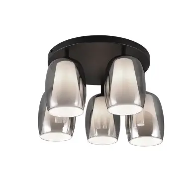 Plafonnier BARRET 5x10W E14 Noir mat TRIO LIGHTING 617500554