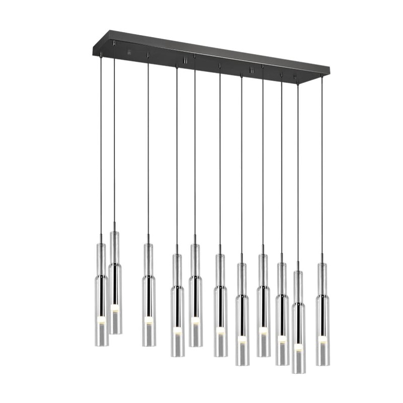 Suspension LUCENT 11x3W LED Noir-chrome rectangle TRIO LIGHTING 344511120
